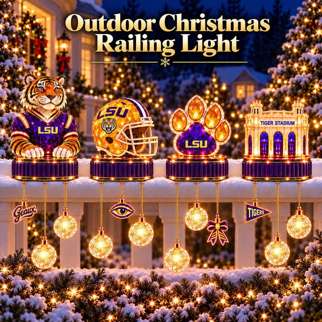 Premium LSU Outdoor Christmas Railing Ligh TTMH